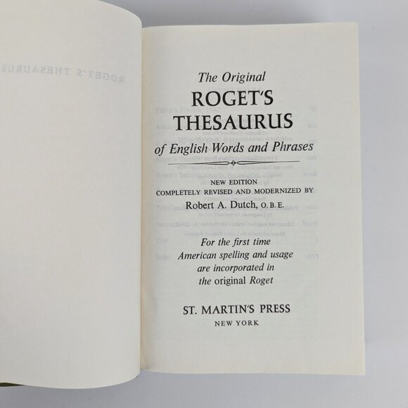 Lime Green Decor Classic Vintage Midcentury Book Rogets Thesaurus 1965 hardcover - Picture 10 of 13
